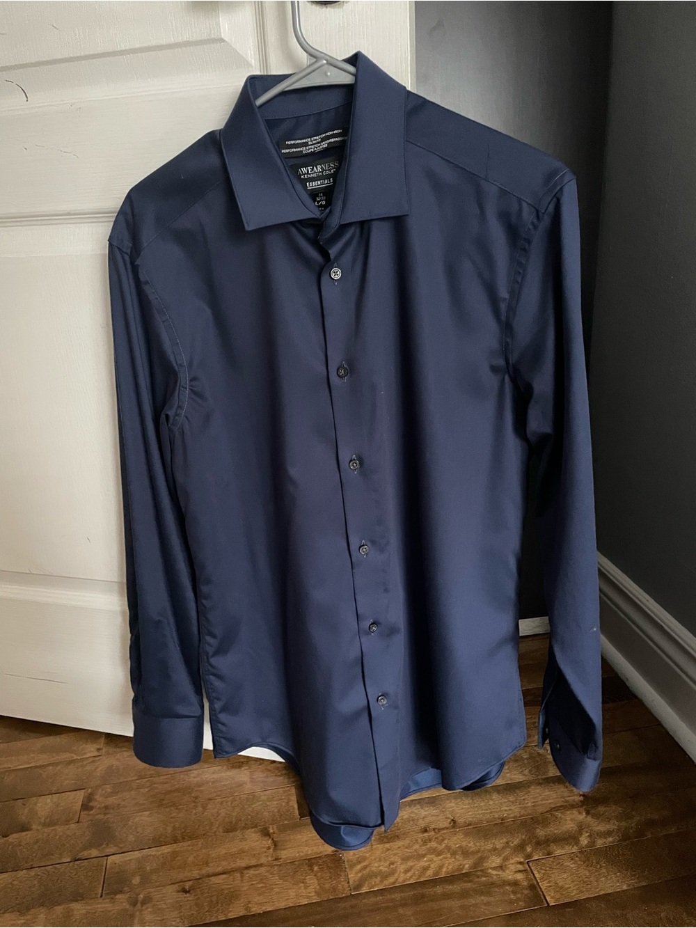 Kenneth Cole navy blue dress shirt L